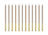 Plain birthday candles, rose gold, 14 cm (1 pkt / 12 pc.)