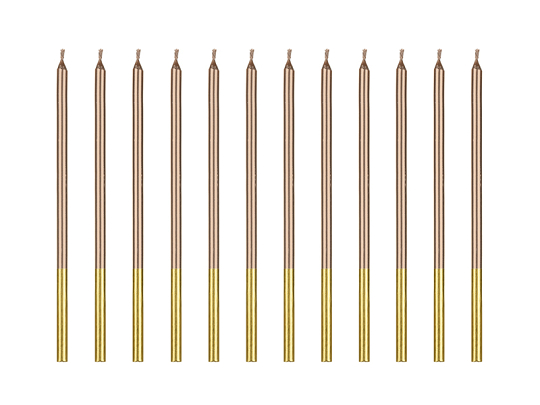 Glattgeburtstagskerzen, roségold, 14 cm (1 VPE / 12 Stk.)