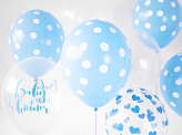 Ballons 30 cm, Pois, Pastel Baby Blue (1 pqt. / 6 pc.)