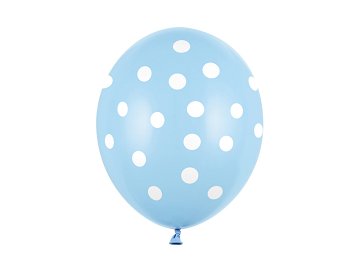 Ballons 30cm, Punkte, Pastel Baby Blue (1 VPE / 6 Stk.)
