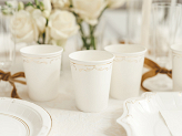 Paper Cups with Ornament, White, 220 ml (1 pkt / 6 pc.)