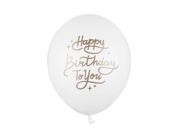 Ballons 30cm, Happy Birthday To You, Pastel Pure White (1 VPE / 50 Stk.)