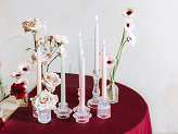 Taper candle, matt, dusty rose, 24cm (1 pkt / 10 pc.)