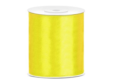 Satin Ribbon, yellow, 100mm/25m