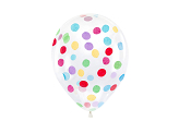 Ballons avec confettis de cercle, 30 cm, multicolores (1 pqt. / 6 pc.)