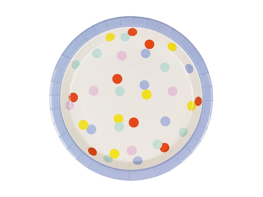 Plates Confetti, 23 cm, mix (1 pkt / 6 pc.)