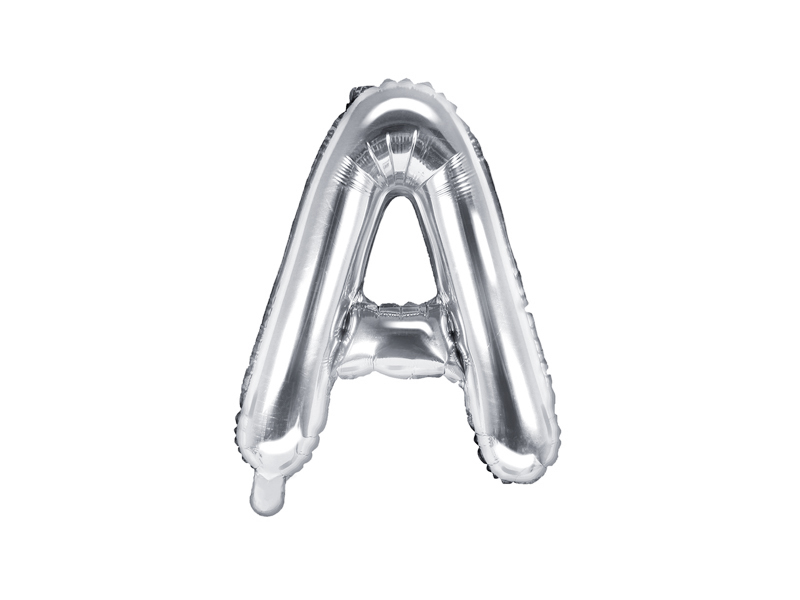 Bokstavsballong – A – silver – 35 cm
