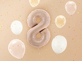 Ballon en aluminium Chiffre ''8'', 72cm, beige foncé