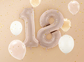 Ballon en aluminium Chiffre ''8'', 72cm, beige foncé