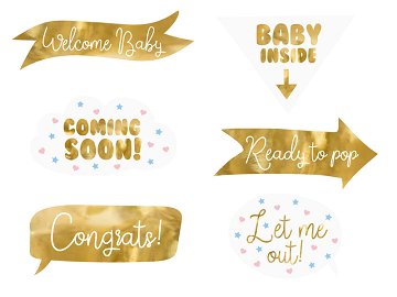 Photo props Baby shower, mix (1 pkt / 6 pc.)