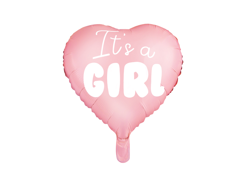 Folieballong – It's a Girl – ljusrosa – 45 cm