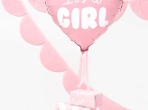 Folienballon Herz - It's a girl, 45cm, hellrosa