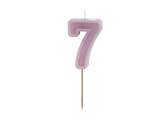 Birthday candle Number 7, violet, 6 cm