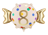 Ballon aluminium Bonbon ''8'', 61x37 cm, assortiment