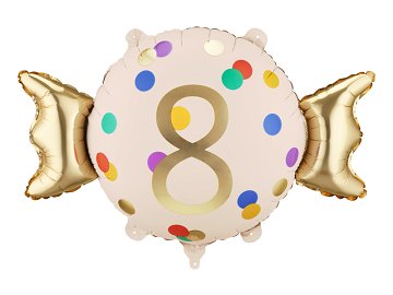 Foil balloon Candy ''8'', 61x37 cm, mix