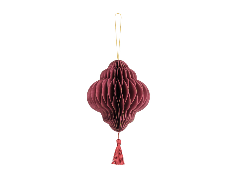 Julornament – Lykta – djupröd – 15 cm