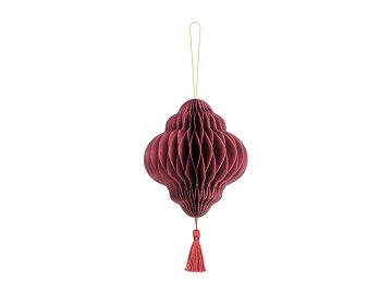 Paper honeycomb ornament Lantern, deep red, 13,2x15cm