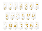 Numéros de table transparents, or, 7x12cm (1 pqt. / 20 pc.)