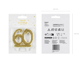 Świeczka urodzinowa liczba 60, złoty 7.5cm