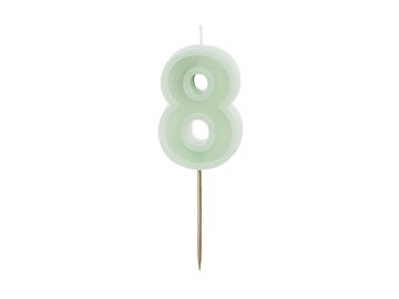 Birthday candle Number 8, green, 6 cm