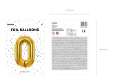 Folienballon Ziffer ''0'', 86cm, gold