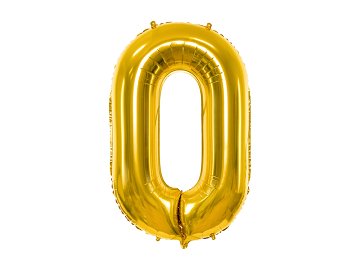 Folienballon Ziffer ''0'', 86cm, gold