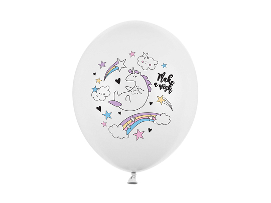 Ballons 30 cm, Licorne, Blanc pur pastel (1 pqt. / 50 pc.)