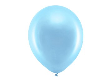 Ballons Rainbow 30 cm métallisés, bleu (1 pqt. / 100 pc.)