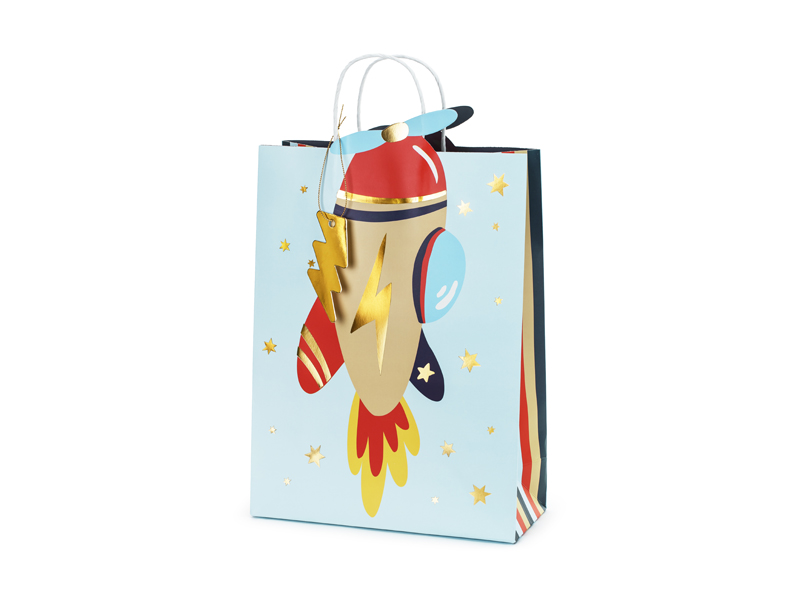 Presentpåse – Flygplan – mix – 35.5x24 cm