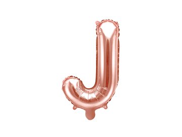 Ballon Mylar Lettre ''J'', 35cm, or rose