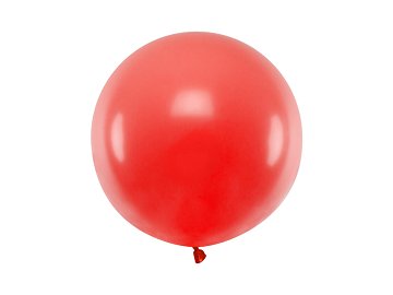 Ballon rond 60 cm, Rouge coquelicot pastel