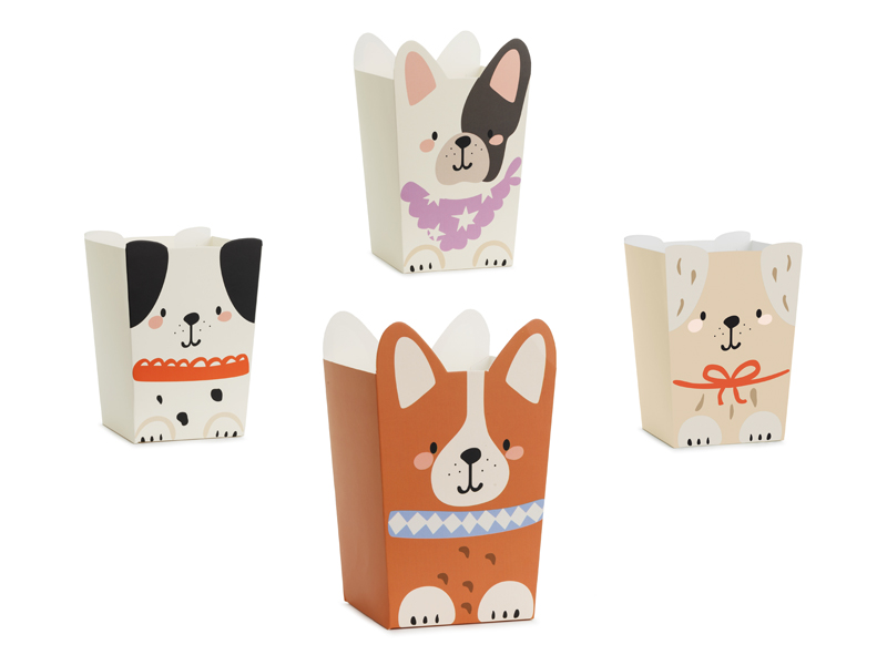 Popcornbox – Hundar – 8.7x8.7 cm – 6-pack