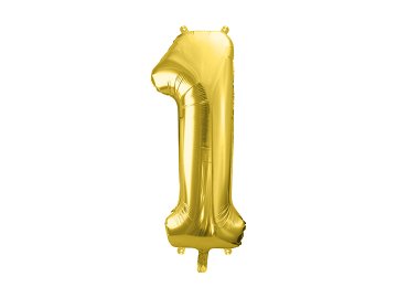 Ballon Mylar Chiffre ''1'', 72cm, doré clair