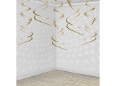 Hanging decorations Swirls, gold (1 pkt / 5 pc.)