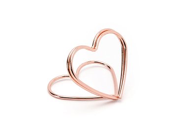 Place card holders Hearts, rose gold, 2.5 cm (1 pkt / 10 pc.)