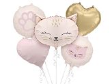 Foil balloon set Cat, mix (1 pkt / 5 pc.)