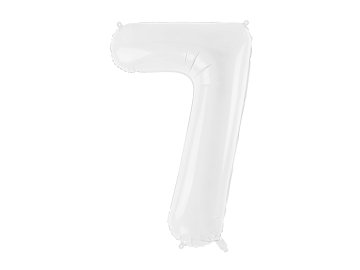 Foil ballon Number ''7'', 86 cm, white