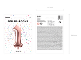 Folienballon Ziffer ''1'', 86cm, roségold