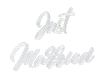 Press-on Just Married, blanc, 30x18cm