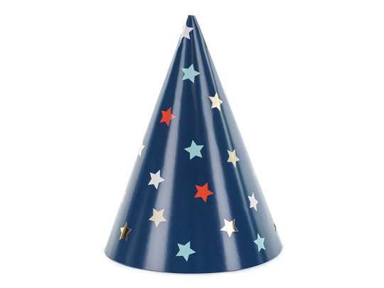 Party hats Stars, 16 cm, mix (1 pkt / 6 pc.)