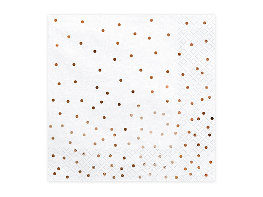 Napkins Dots, white, 33x33cm (1 pkt / 20 pc.)
