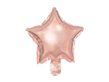 Foil balloons Stars, 25 cm, rose gold (1 pkt / 25 pc.)