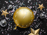Ballon en aluminium Horloge, 45 cm, or