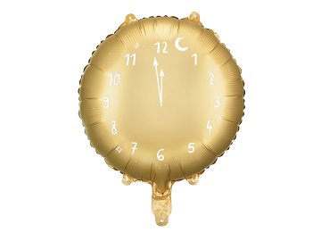 Ballon en aluminium Horloge, 45 cm, or
