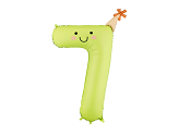 Foil balloon Number ''7'', 86cm, light green