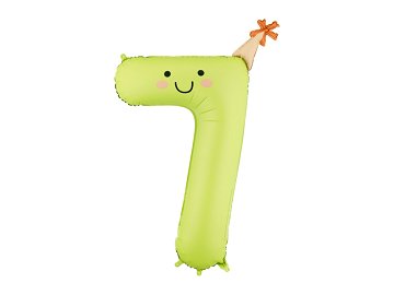 Foil balloon Number ''7'', 86cm, light green