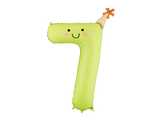 Foil balloon Number ''7'', 86cm, light green