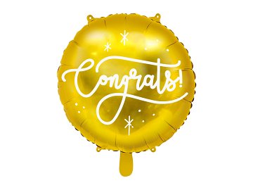 Foil balloon Congrats!, 35cm, gold