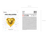 Folienballon Herz, 45cm, gold