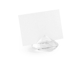 Diamond place card holder, colourless, 40 mm (1 pkt / 10 pc.)